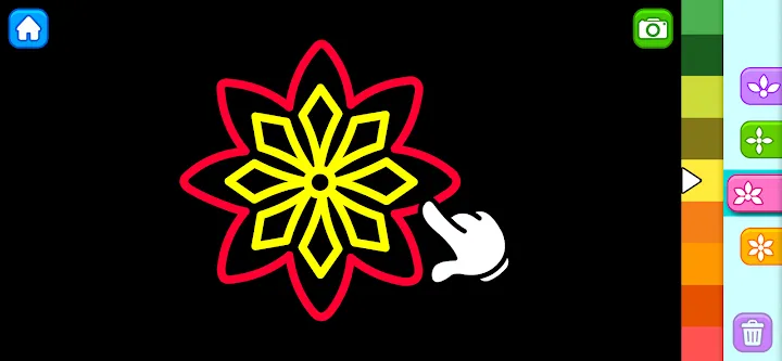 Ecran de colorat cu paletă de culori